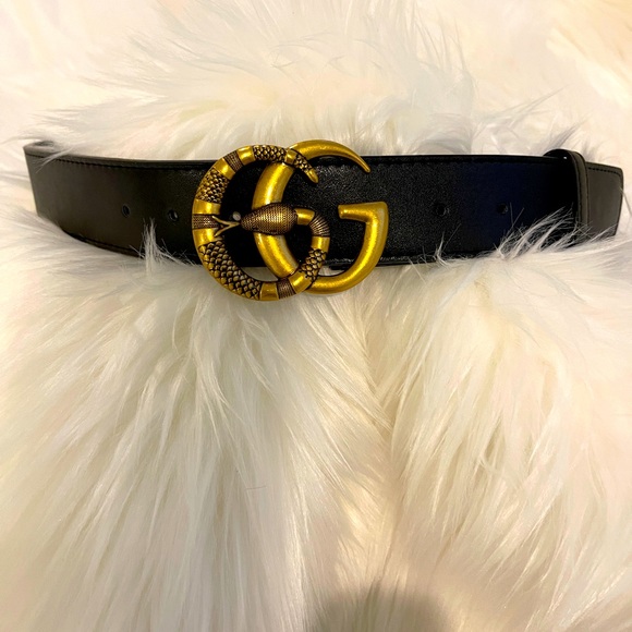 Gucci Accessories - GUCCI SNAKE BELT in BLACK LEATHER